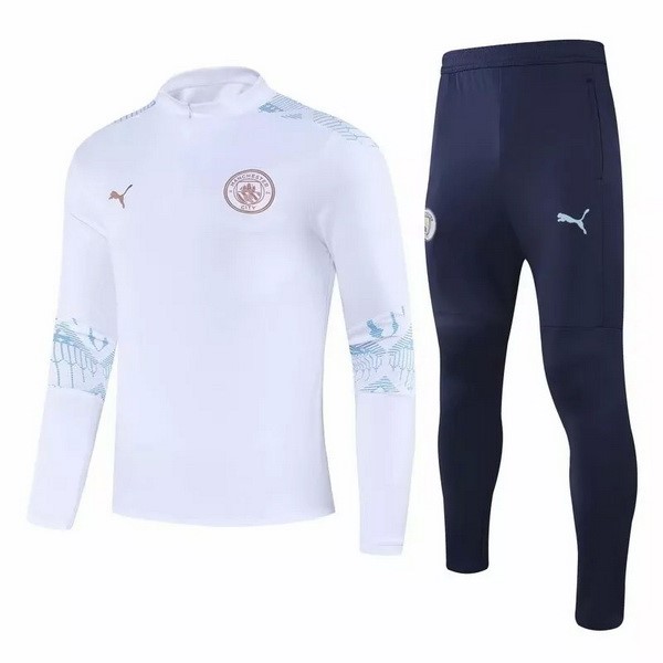 Trainingsanzug Manchester City 2020-21 Weiß Blau